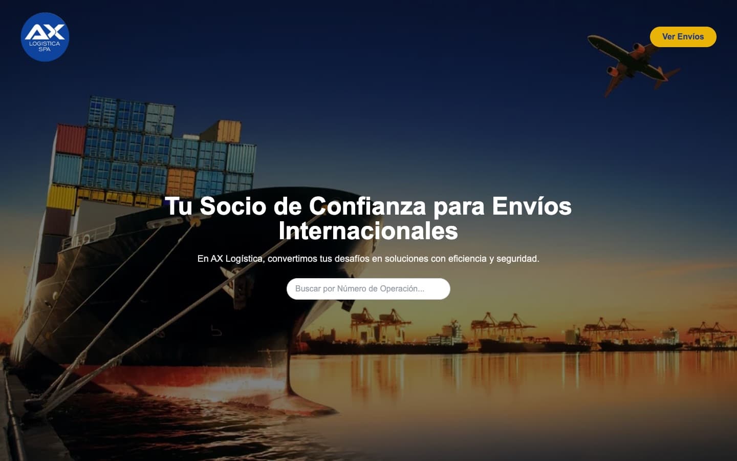AX Logística: screenshot of the live product